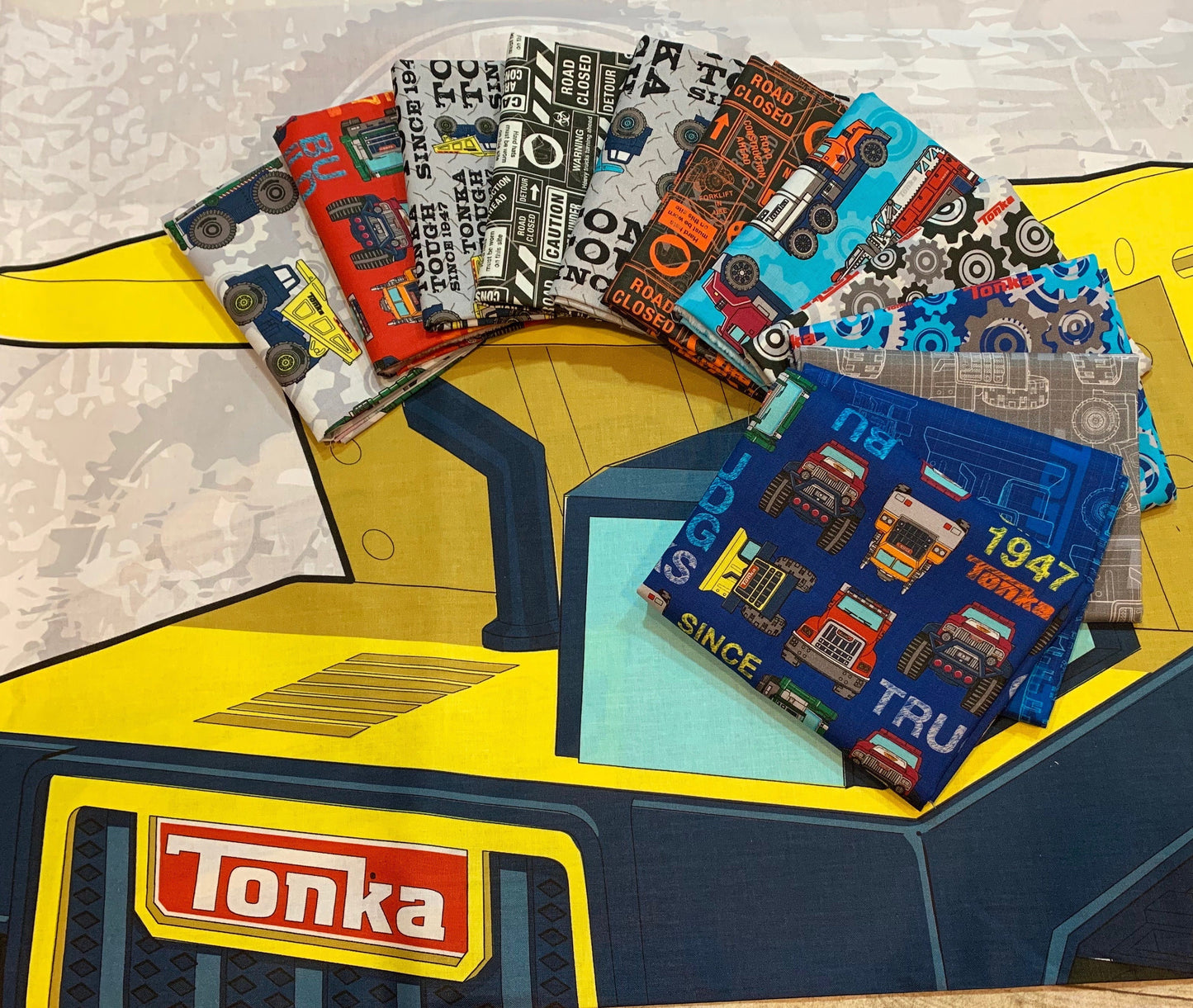 Licensed Tonka Truck Multi Tonka 36" Panel 95060108P-1 Cotton Woven Panel