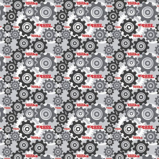 Licensed Tonka Truck Grey Tonka Gears 95060104-2 Cotton Woven Fabric