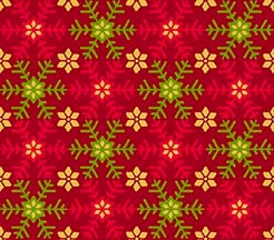 Santa's List Red Set Snowflakes 27263-R Cotton Woven Fabric