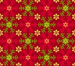 Santa's List Red Set Snowflakes 27263-R Cotton Woven Fabric