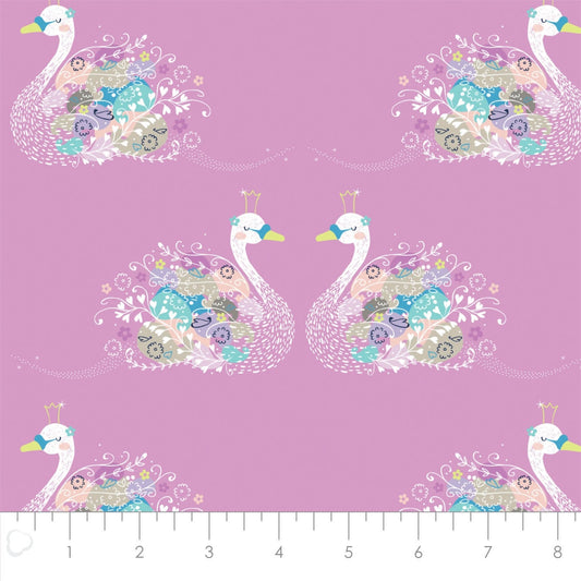 Out of This World Glow Pas De Deux in Pink Glow in the Dark Cotton Woven Fabric
