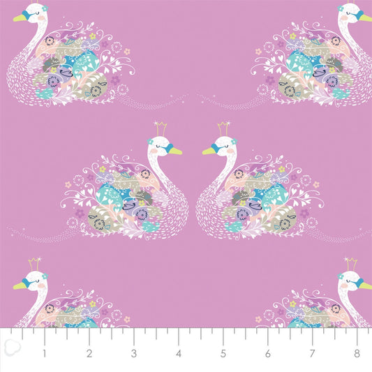 Out of This World Glow Pas De Deux in Pink Glow in the Dark Cotton Woven Fabric