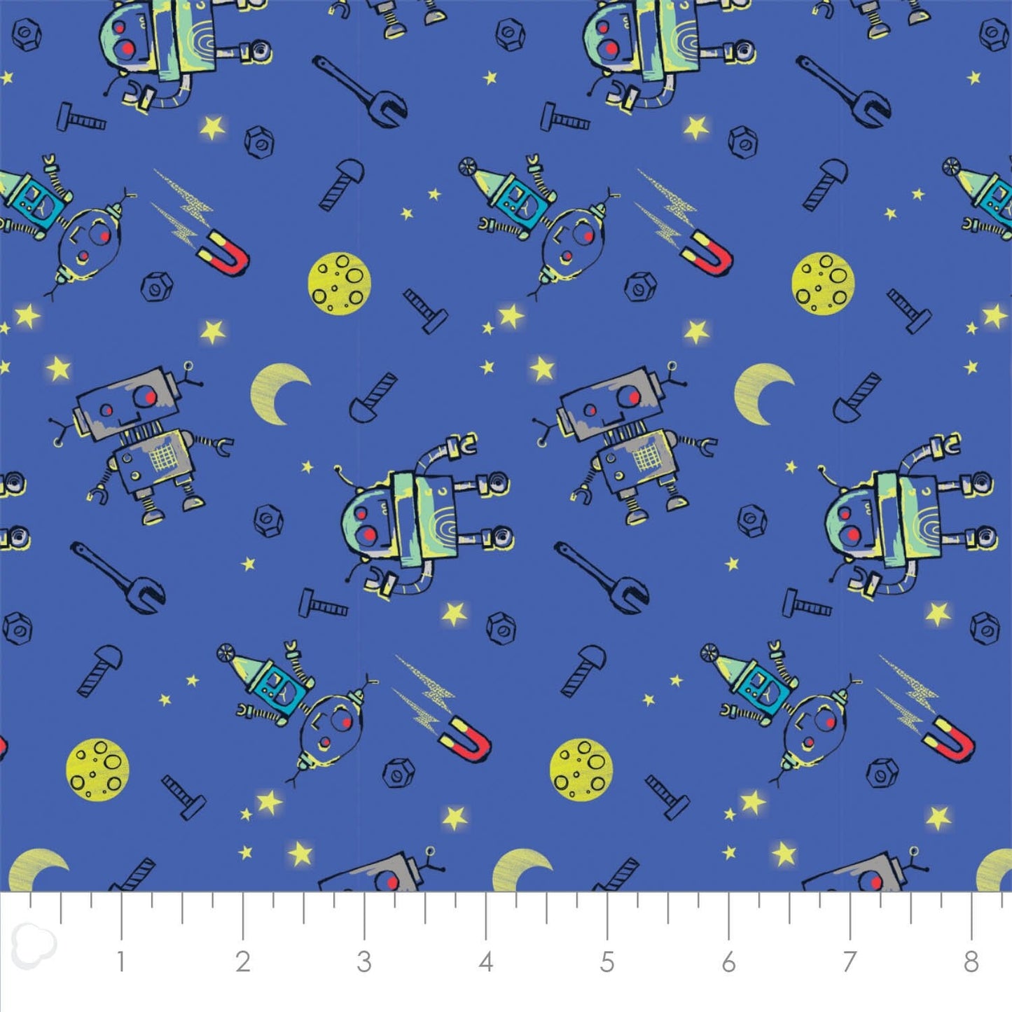 Out of This World Glow Build a Friend in Blue Glow in the Dark Cotton Woven Fabric 91180305R 01