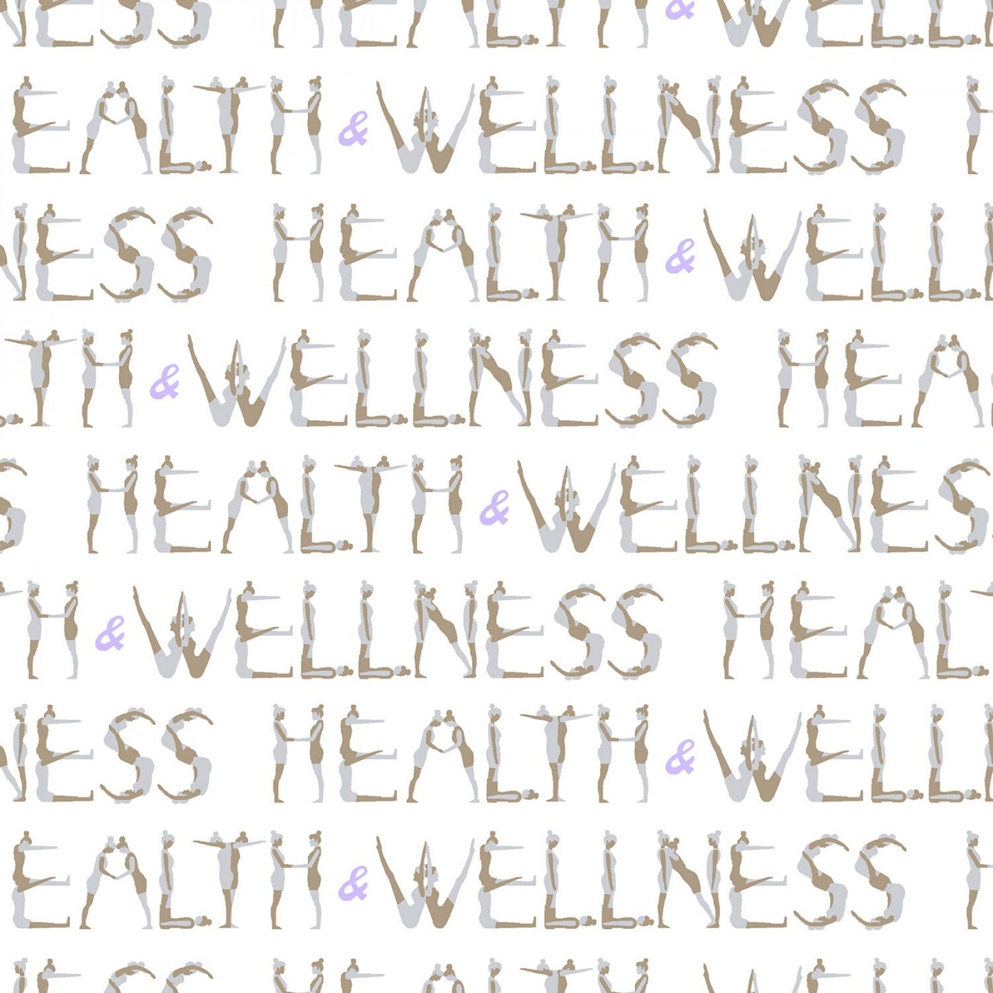 Health & Wellness Health and Wellness Text White 51299-2 Cotton Woven Fabric