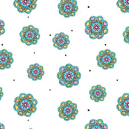 Mandala Tango Tossed Mini Mandalas 9650-01 Cotton Woven Fabric