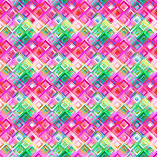 Strokes of Brilliance Diamond Geo Pastel Digitally Printed Cotton Woven Fabric