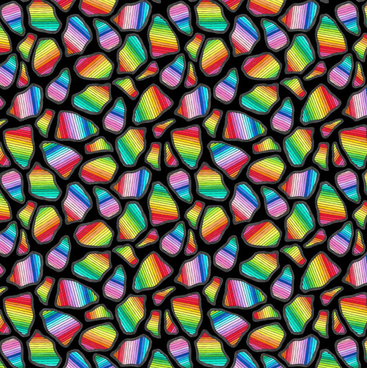 Safari, So Goodie by Hello Angel Black Striped Spots 77633-937 Cotton Woven Fabric