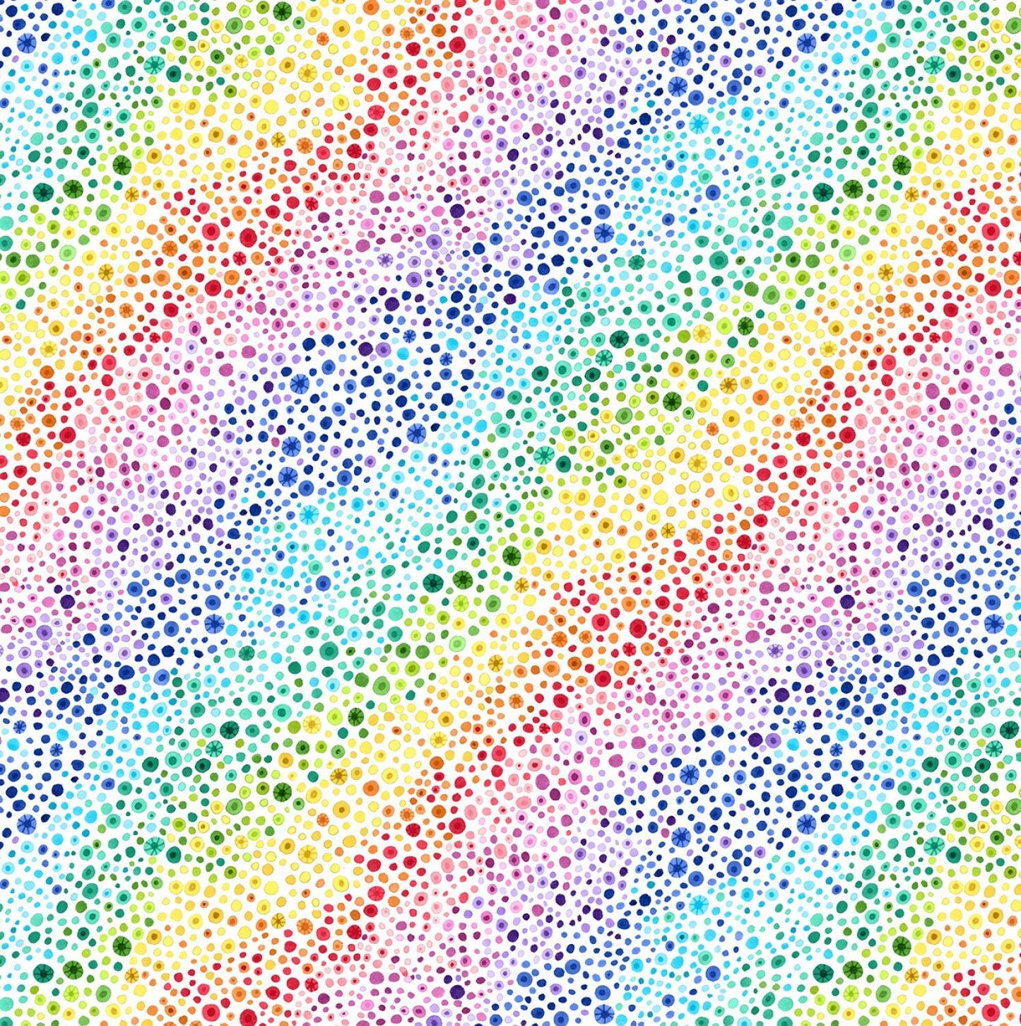 Safari, So Goodie by Hello Angel White Rainbow Dots 77635-134 Cotton Woven Fabric