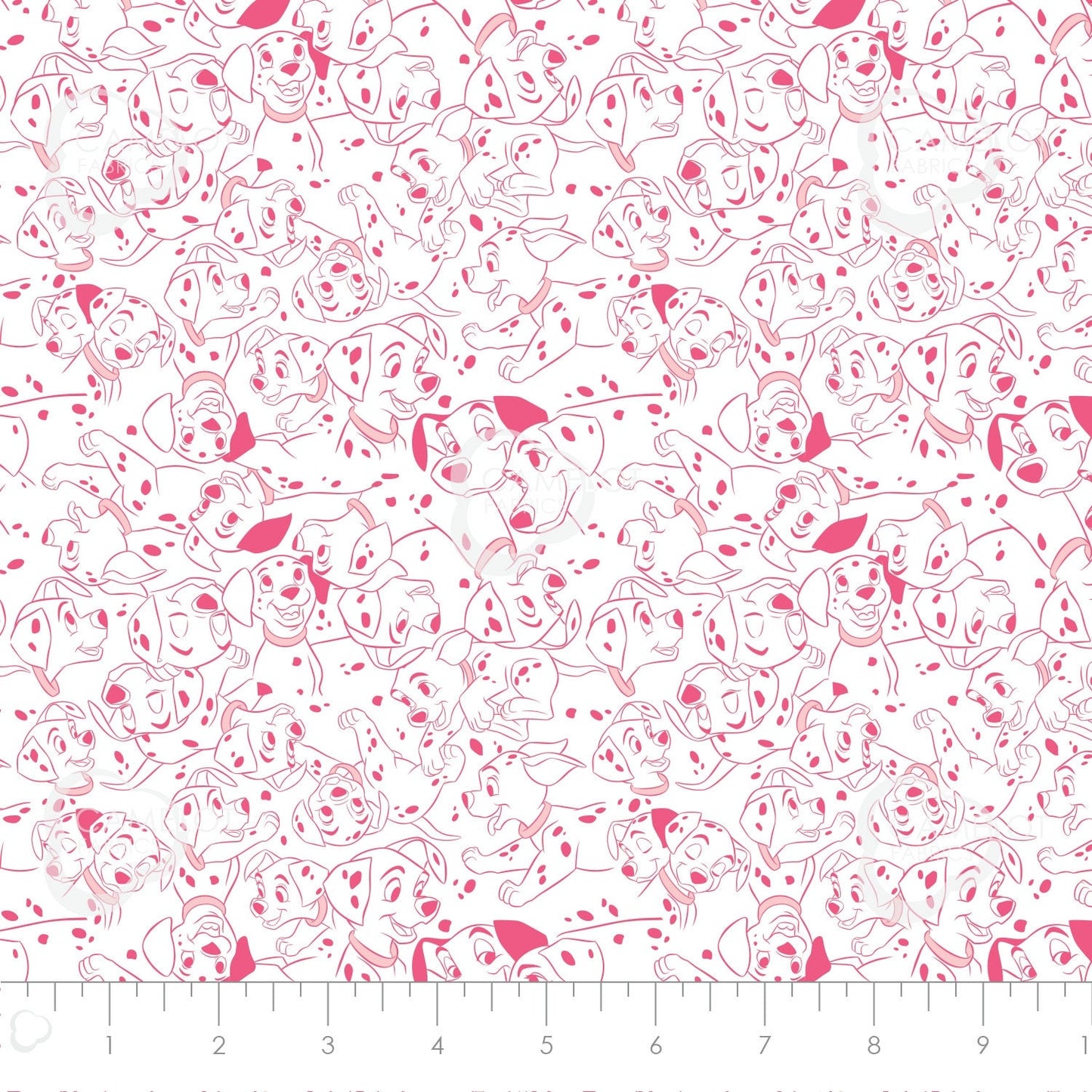 Licensed 101 Dalmatians Family Portraits Dalmation Dots in Pink 85010206-1 Cotton Woven Fabric