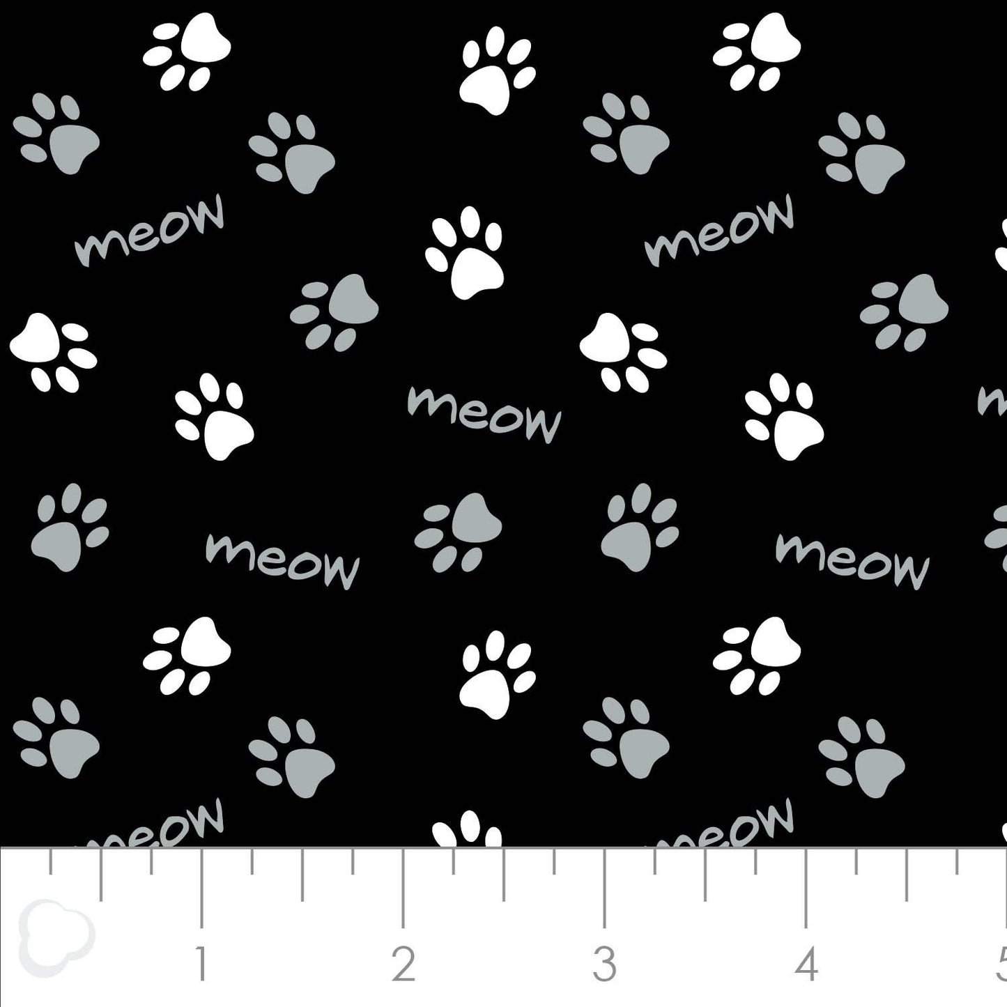 Cats Rule Paws in Black 34180106-2 Cotton Woven Fabric