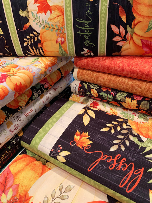 Happy Gatherings by Lola Molina Orange Tonal Leaf Toss 32057-830 Cotton Woven Fabric