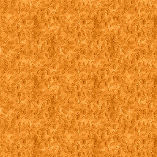 Happy Gatherings by Lola Molina Golden Brown Tonal Leaf Toss 32057-255 Cotton Woven Fabric
