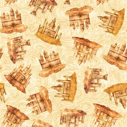 Sea Serenade Cream Sandcastles 27195-E Cotton Woven Fabric