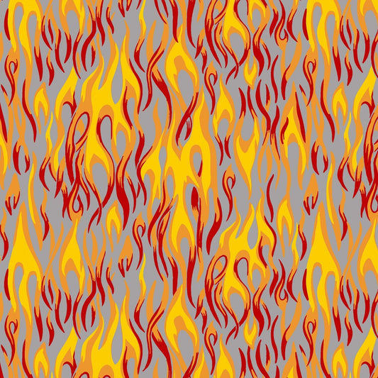 Monster Truck by Whistler Studios Flames Medium Grey 51268-5 Cotton Woven Fabric
