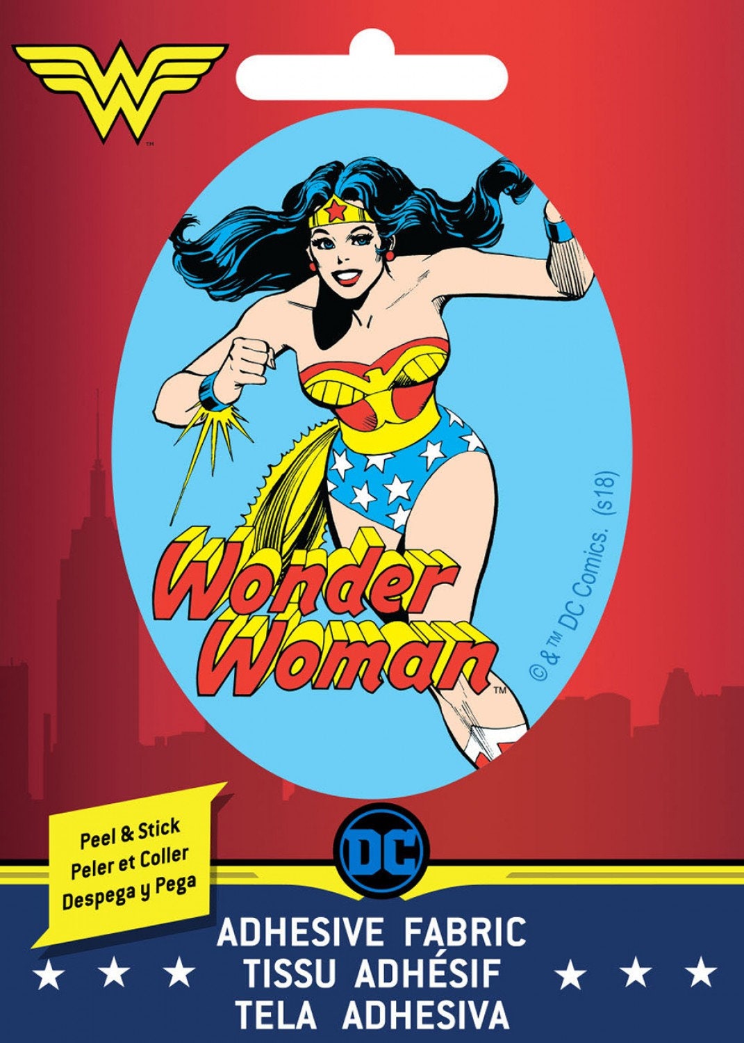 Ad Fab Adhesive Badge DC Comics Wonder Woman Adhesive Fabric 3" Badge 23400552X 100% Polyester