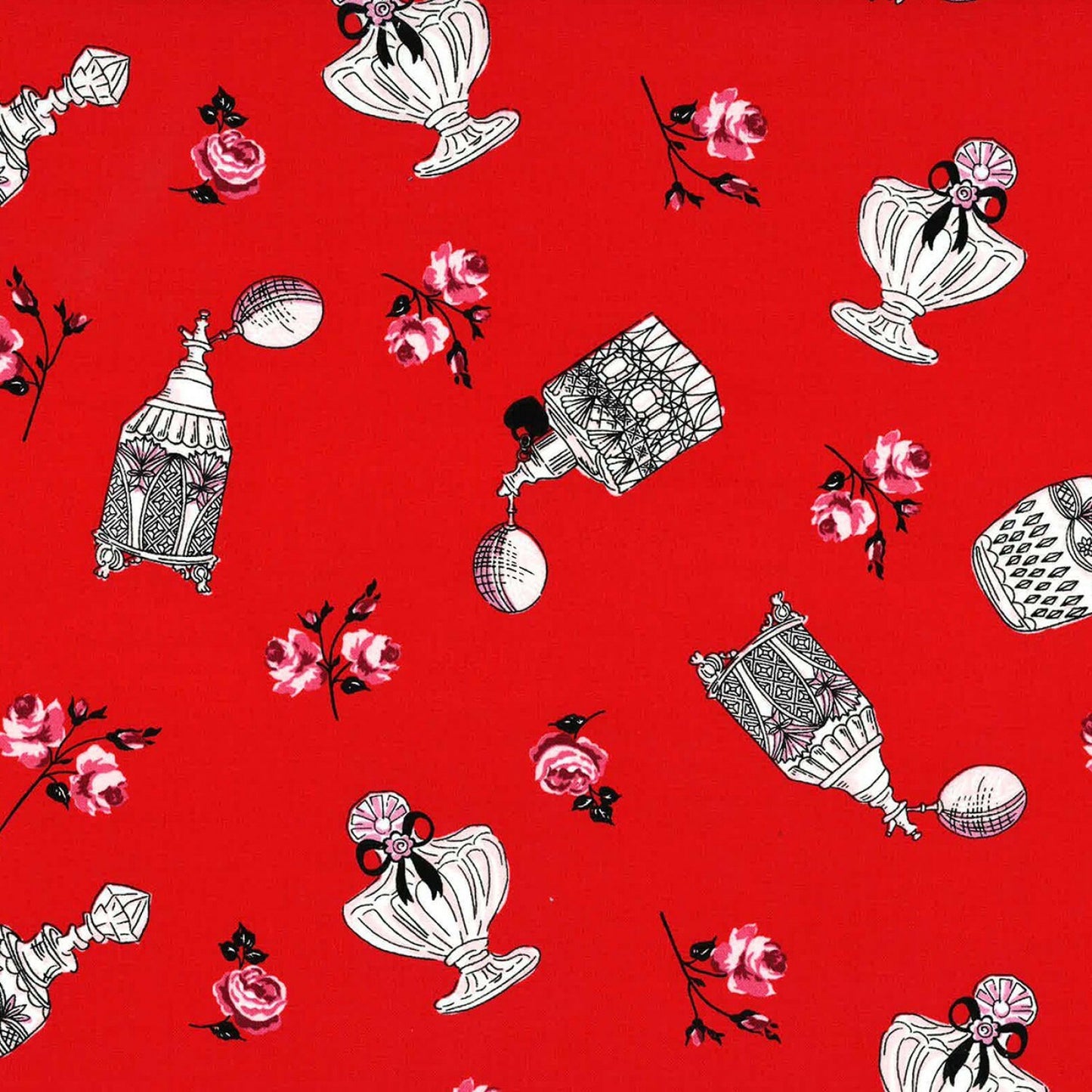 Boudoir by Gertie Red Eau De Parfum DC8501-RED Cotton Woven Fabric