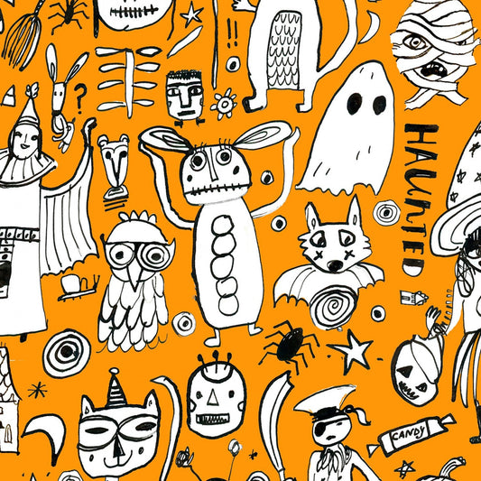 Creep It Real Halloween Orange ST-DAW1208OR Cotton Woven Fabric