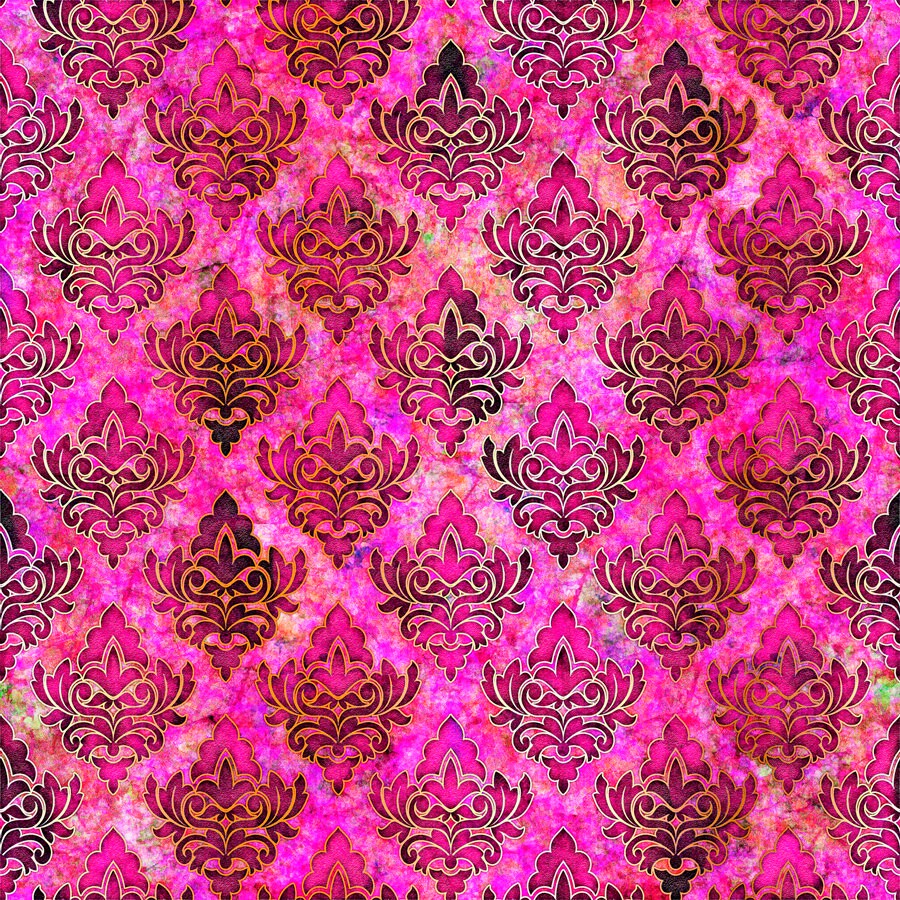 Pandora Pink Diamond Medallion 27186P Cotton Woven Fabric