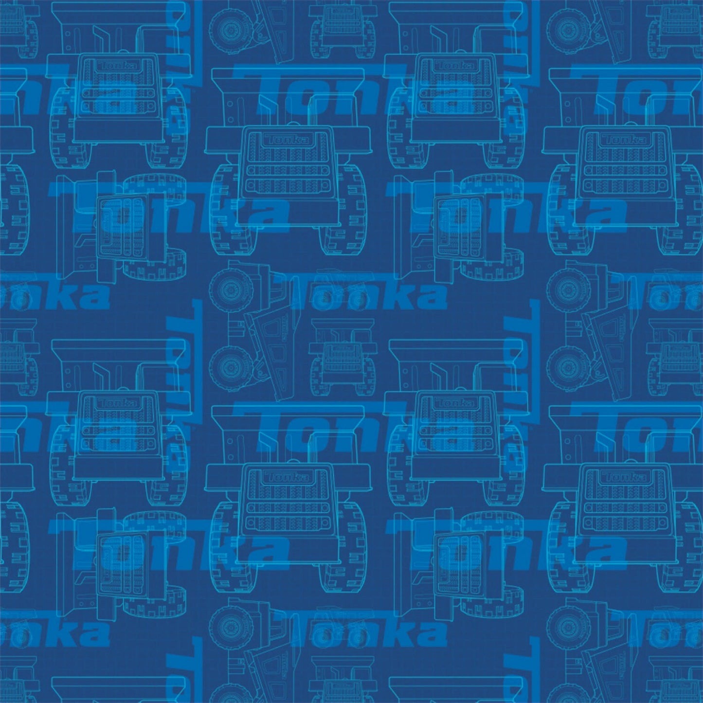 Licensed Tonka Truck Blue Tonka Blueprint 95060105-1 Cotton Woven Fabric