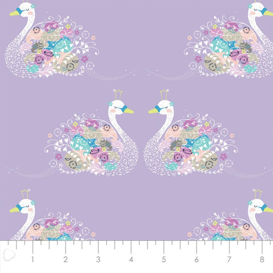 Out of This World Glow Pas De Deux in Purple Glow in the Dark Cotton Woven Fabric
