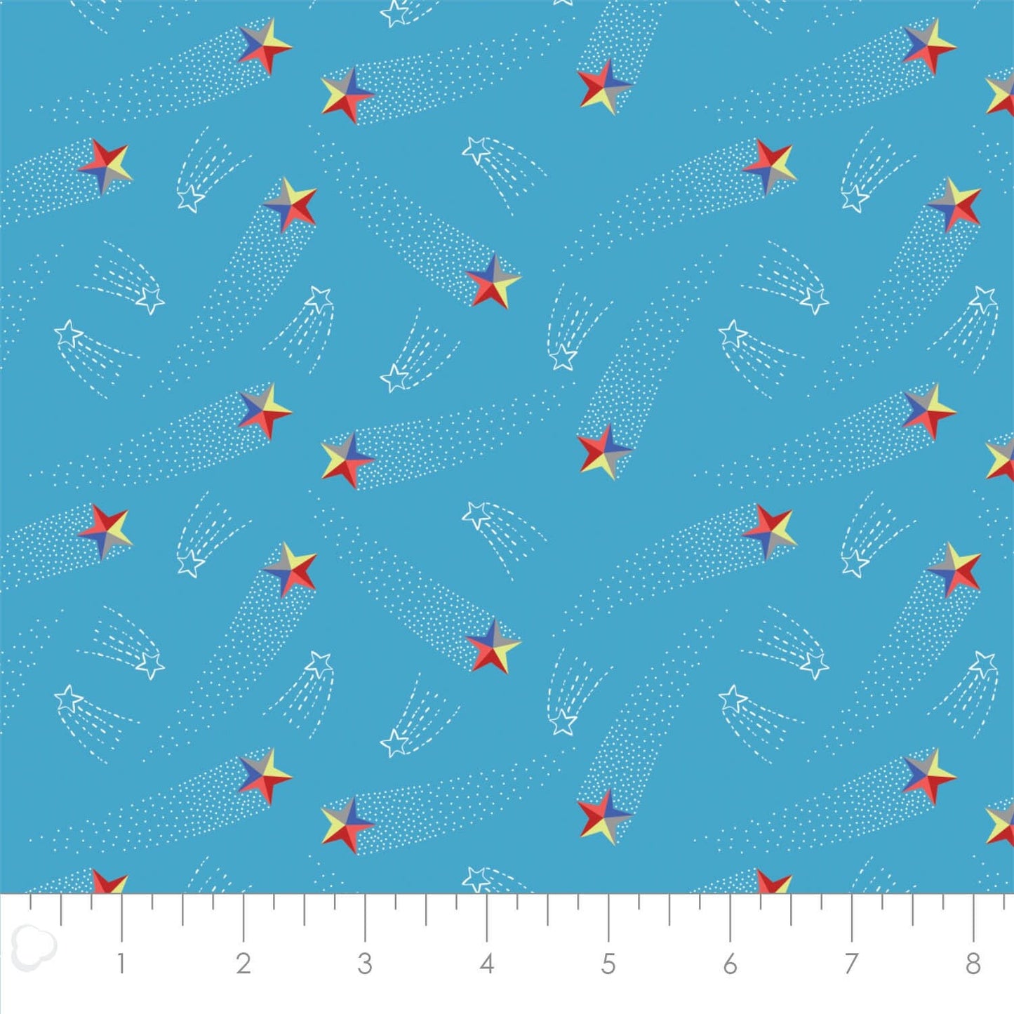 Out of This World Glow Shooting Stars in Blue Glow in the Dark Cotton Woven Fabric