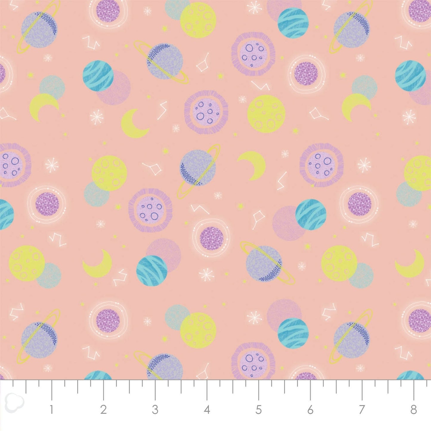 Out of This World Glow Stellar in Blush Glow in the Dark Cotton Woven Fabric