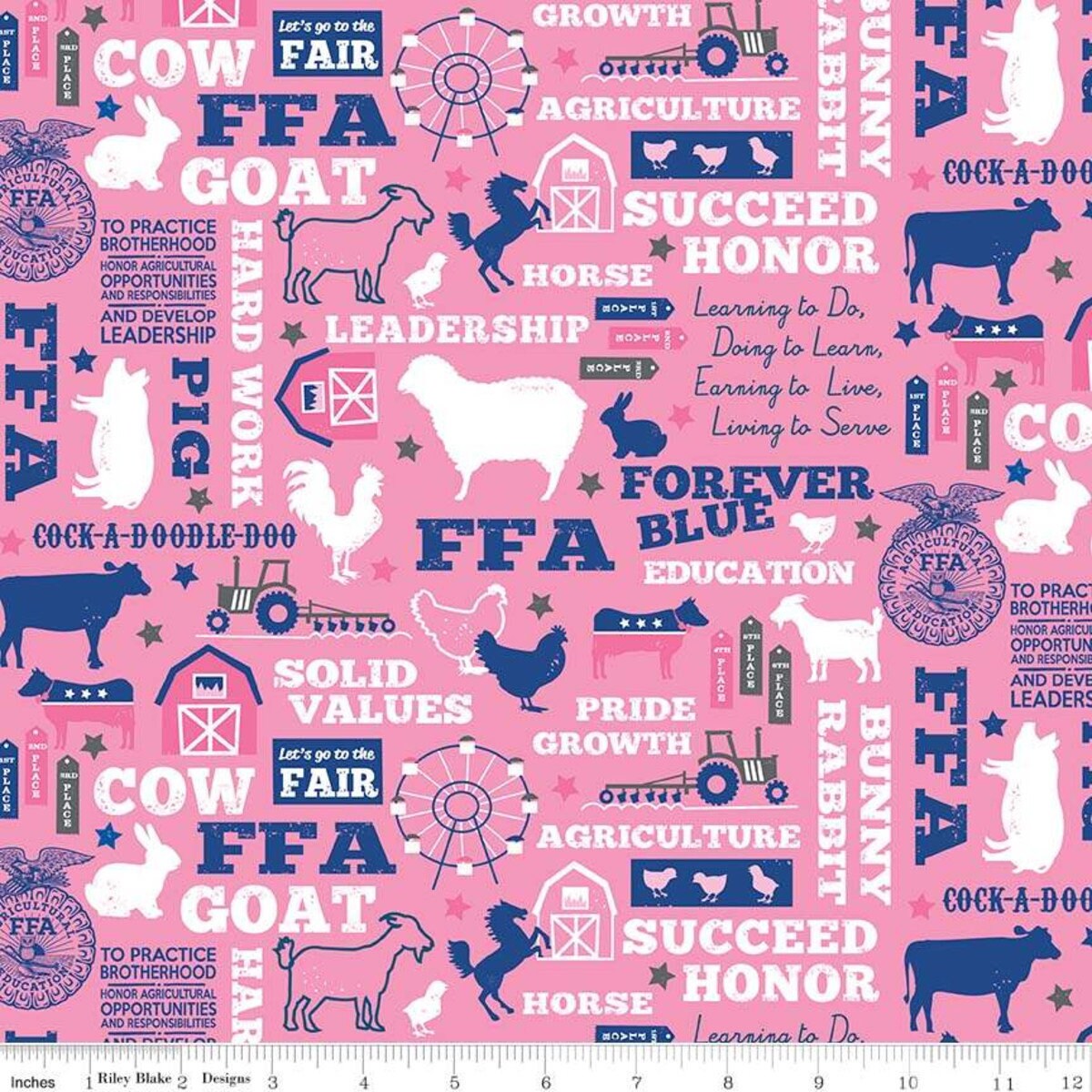 Licensed FFA Forever Blue Main Pink C7210-PINK Cotton Woven Fabric