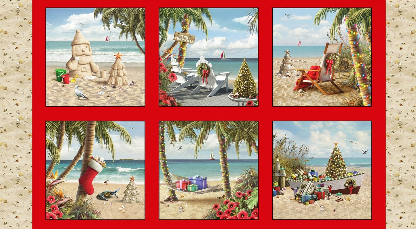 Sandy Claus Red 24" Panel 13000E-RED Cotton Woven Panel