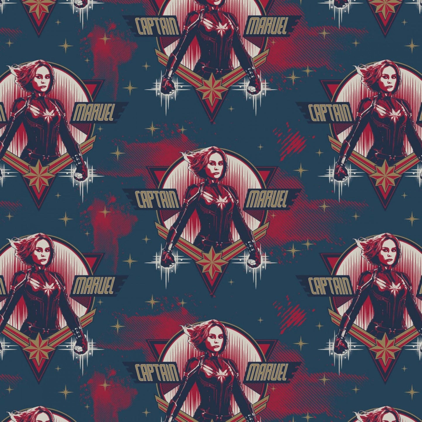Licensed Captain Marvel Blue Galactic 13020601-2 Cotton Woven Fabric