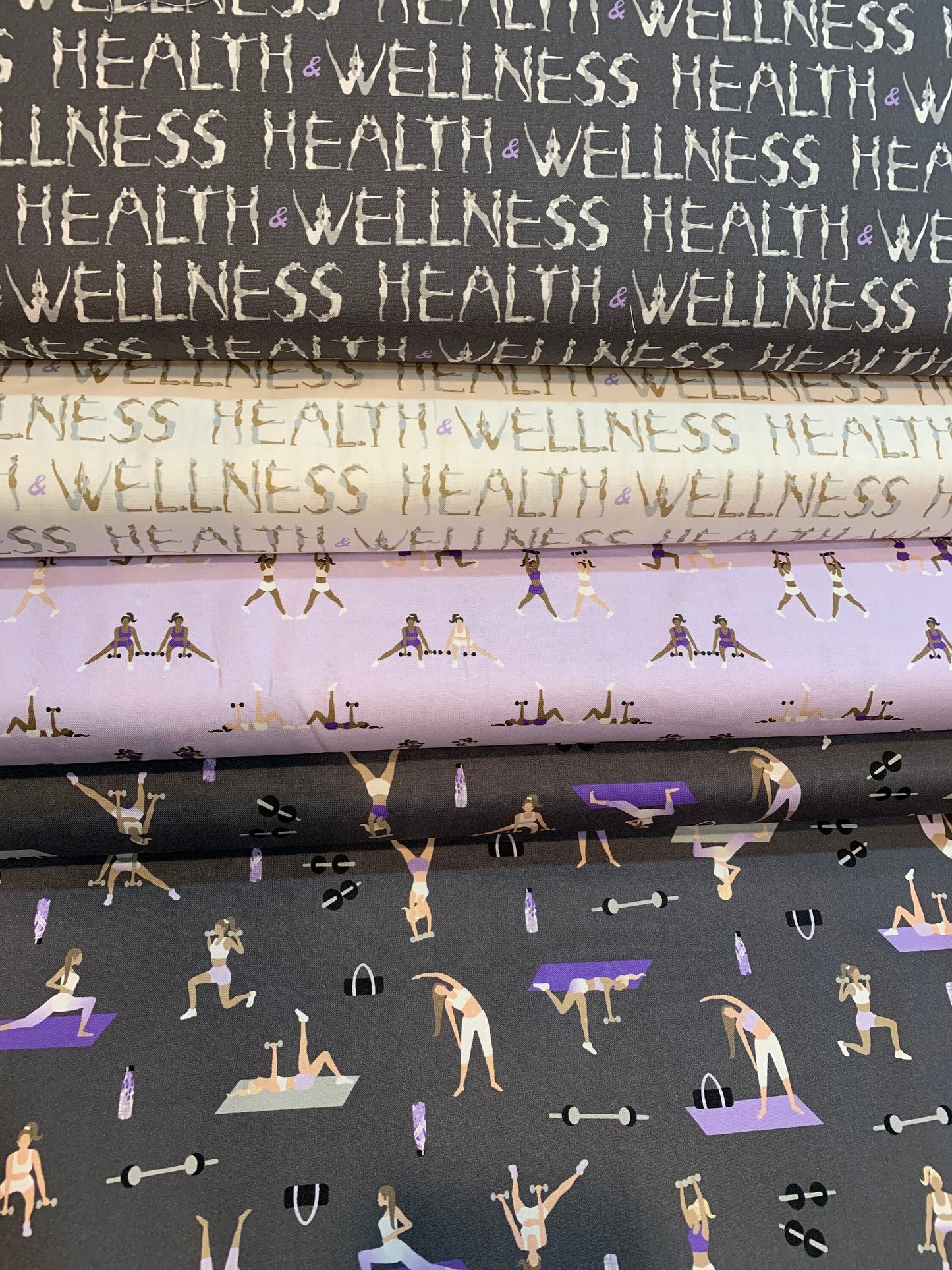 Health & Wellness Health and Wellness Text White 51299-2 Cotton Woven Fabric