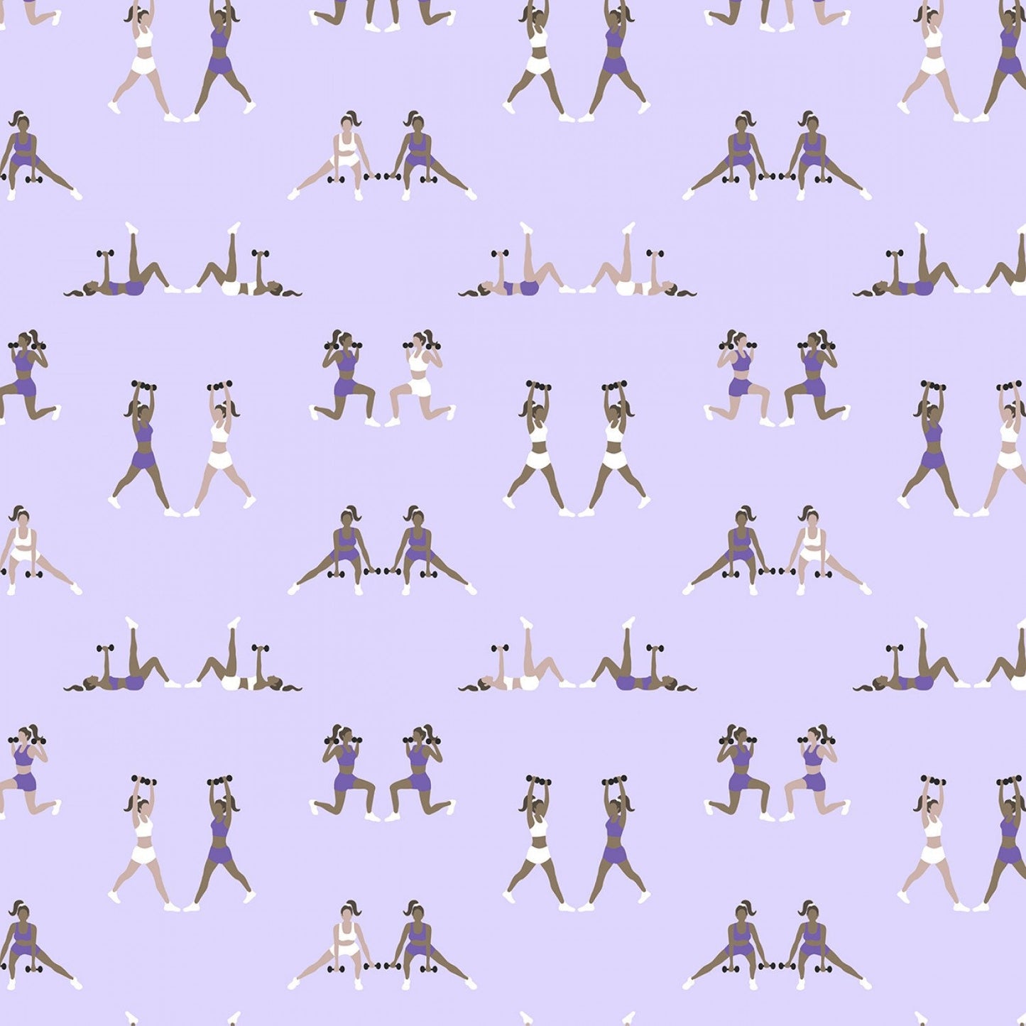 Health & Wellness Health and Wellness Workout Girls Lilac 51302-4 Cotton Woven Fabric
