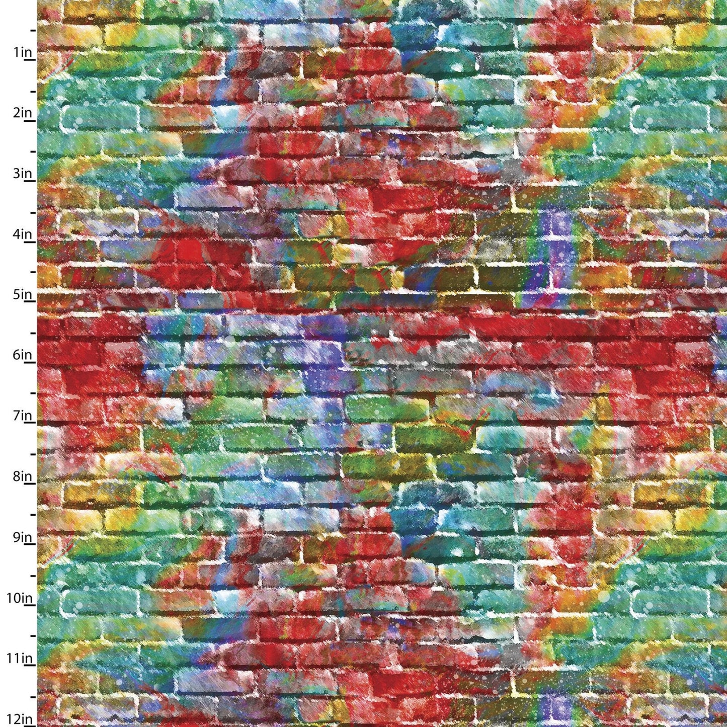 Sip & Snip Brick Wall 14907-MULTI Digitally Printed Cotton Woven Fabric