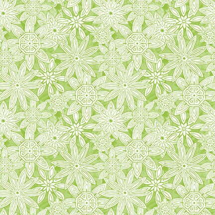 Mandala Tango Green Stacked Mandalas 9654-60 Cotton Woven Fabric