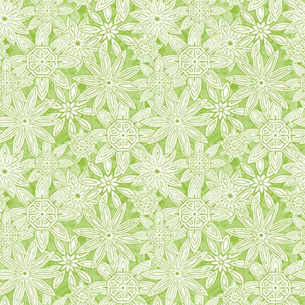 Mandala Tango Green Stacked Mandalas 9654-60 Cotton Woven Fabric