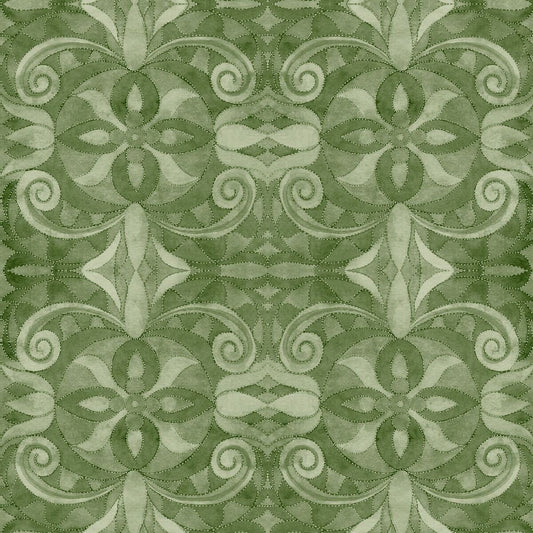 Baroque 108" Wideback Green 9777-66 Digitally Printed Wideback Quilt Backing