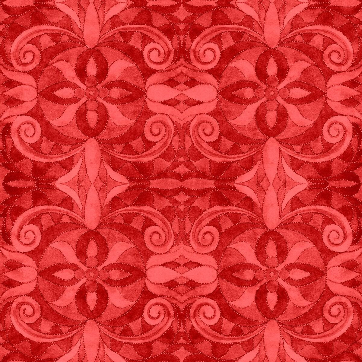 Baroque 108" Wideback Red 9777-88 Digitally Printed Wideback Quilt Backing