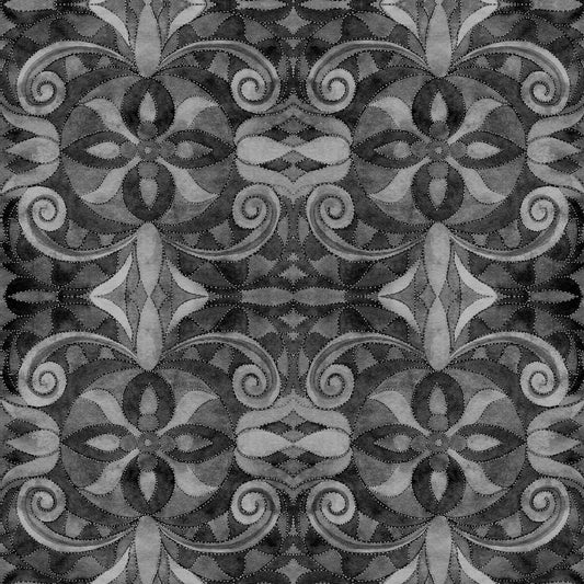 Baroque 108" Wideback Charcoal 9777-99 Digitally Printed Wideback Quilt Backing