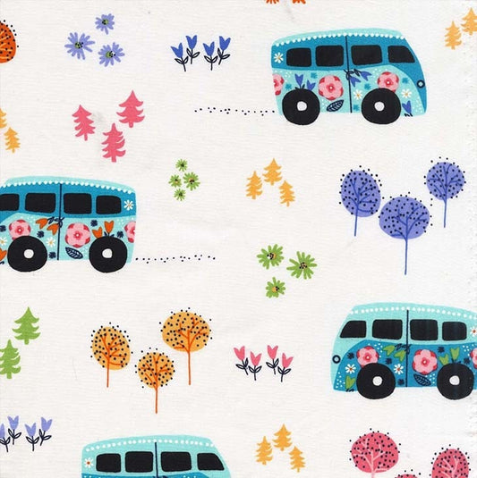 Road Trip Hit the Road CX7740-CELS-D Cotton Woven Fabric