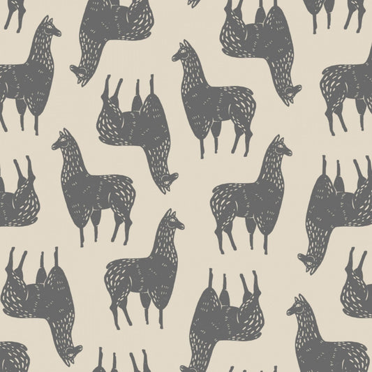 Cream Llamas 21181601-2 Cotton Woven Fabric