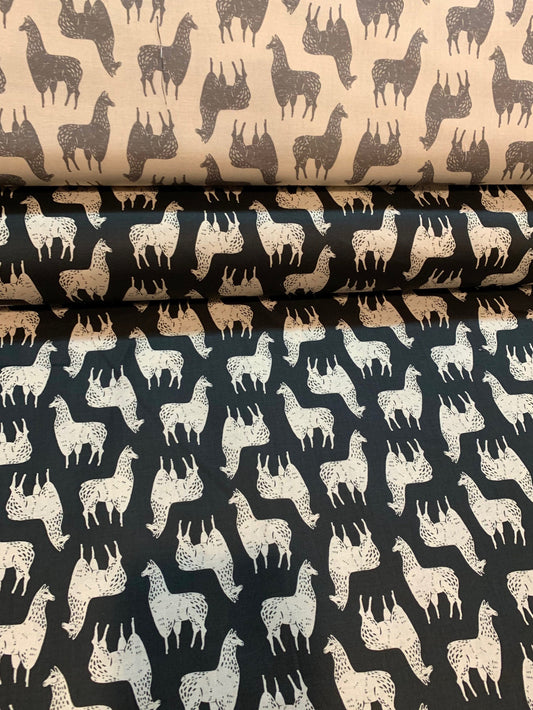 Cream Llamas 21181601-2 Cotton Woven Fabric