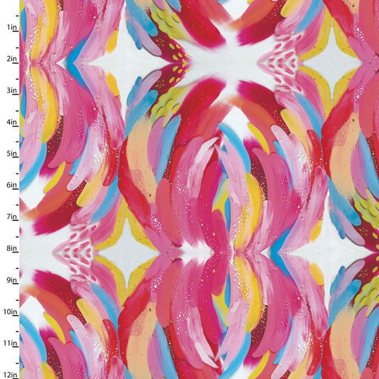Artsy Brights Digital Abstract 14855-PINK Cotton Woven Fabric