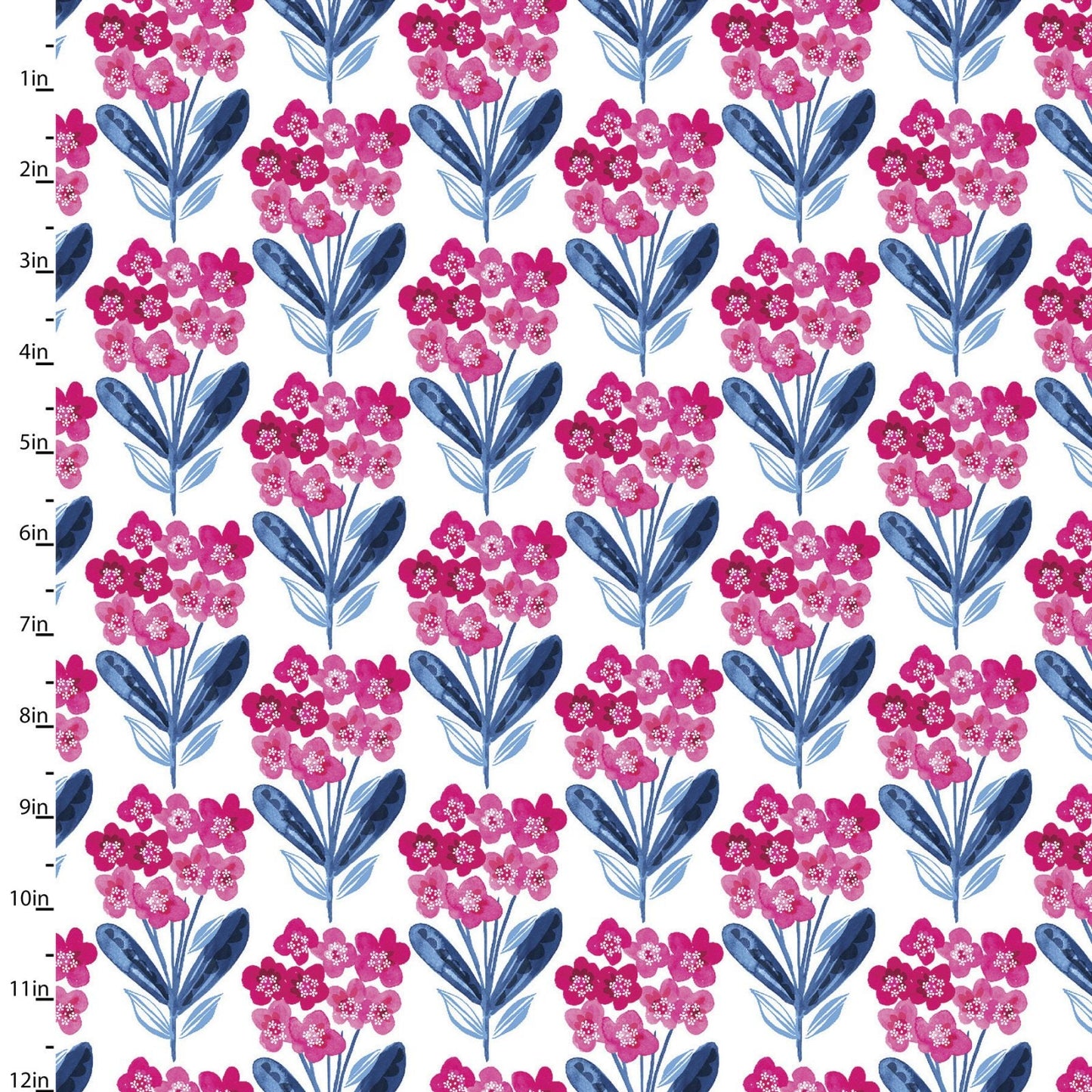 Bright Birds Fixed Floral 14988-WHITE  Digitally Printed Cotton Woven Fabric