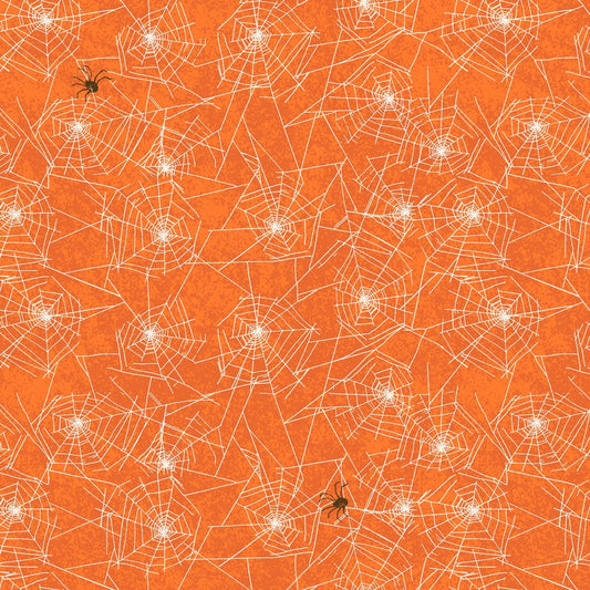 Pick Your Poison by Dan DiPaolo Dark Orange Spiders Tonal Y2712-37 Cotton Woven Fabric