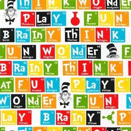 Licensed Dr. Seuss Science ADE-73889-205 Cotton Woven Fabric