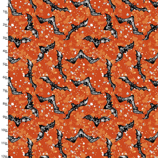 Spooky Night 15117-ORANGE Cotton Woven Fabric