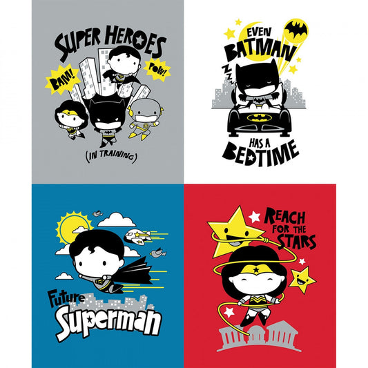 Licensed DC Justice League Superheroes in the Making 36" Panel Multi Tiny Superhero 23421307P-1 Cotton Woven Panel