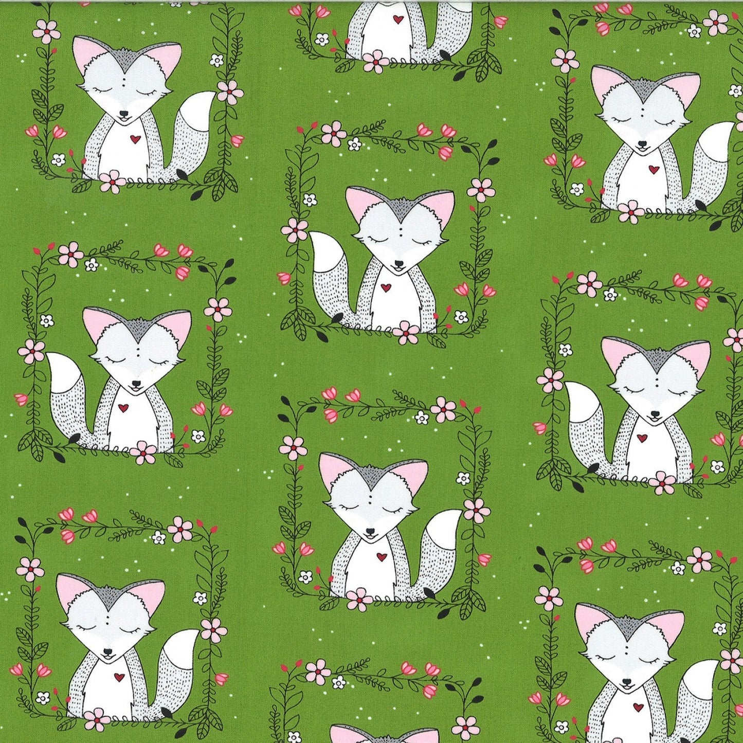 Curiosity by Sandra Clemons Meadow Fox Frames  DH8570-MEAD Cotton Woven Fabric