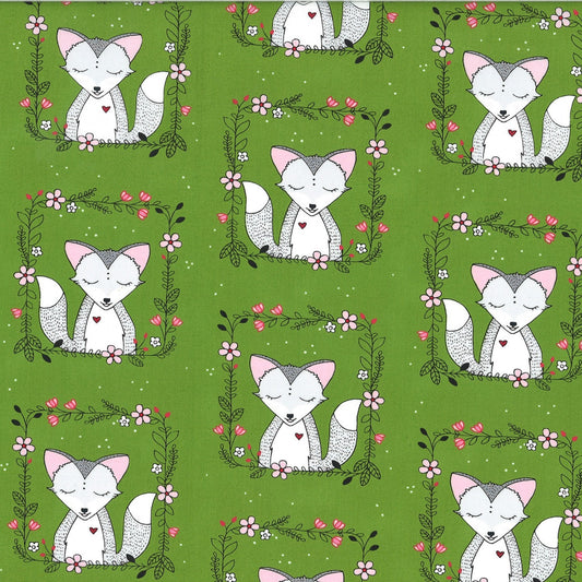 Curiosity by Sandra Clemons Meadow Fox Frames DH8570-MEAD Cotton Woven Fabric