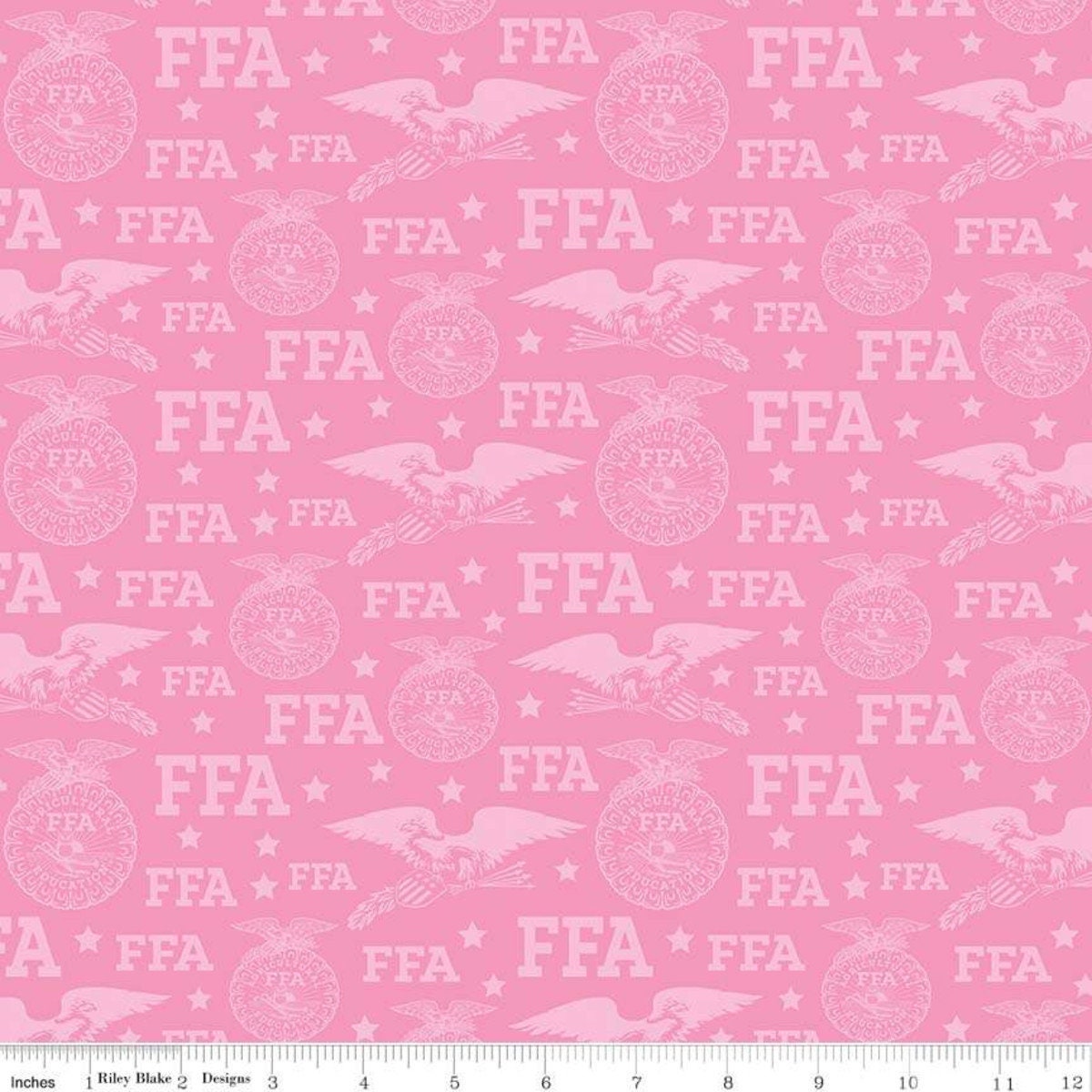 Licensed FFA Forever Blue Logo Pink C7216-PINK Cotton Woven Fabric