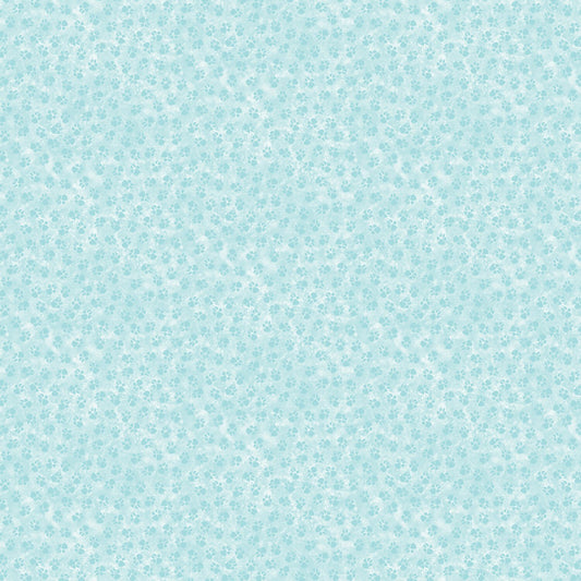 Dog On It by Ann Lauer Light Teal Paw Prints 6258B-52 Cotton Woven Fabric